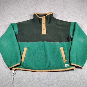 The North Face Cragmont Fleece Snap Neck  Pullover Green Womens Small